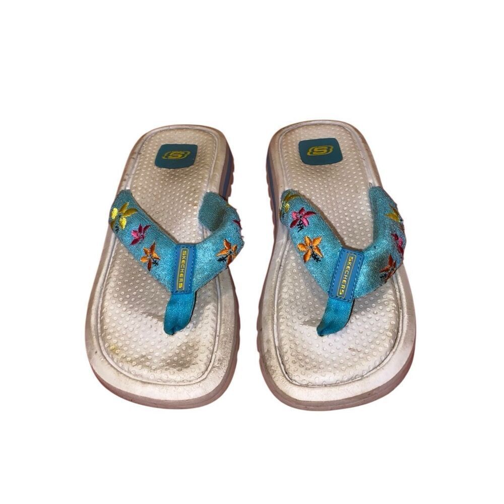 Vintage Sketchers Platform Comfort Flip Flops Sandals Beach Summer Travel - Picture 3 of 14